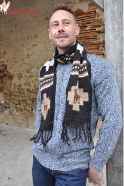 Echarpe homme en pure laine d'alpaga