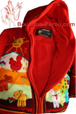 Cardigan enfant doublure polaire