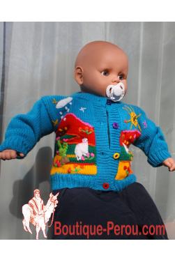 Gilet peruvien pour bébé, pièce unique.