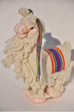 Peluche lama blanc crème