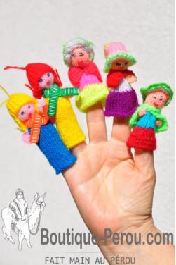 Lot de 5 Marionnette à doigt - Cholitos et cholitas