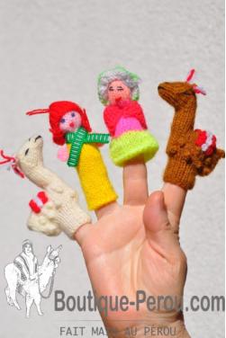Lot de 4 marionnettes à doigts