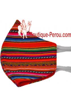 Masque andin arc en ciel réutilisable en tissu péruvien
