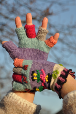 Paire de Mitaines en laine du Perou