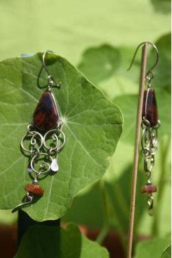 Boucles d'oreilles Qosqo - Oeil de tigre.