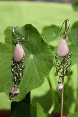 Boucles d'oreilles Qosqo - Quartz rose.