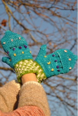 Paire de Mitaines- moufles en laine merinos