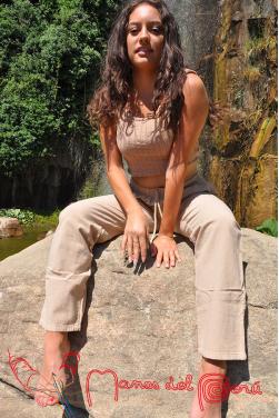 Pantalon peruvien beige des Andes