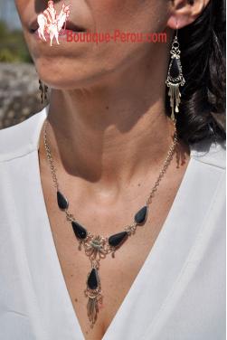 Parure bijoux Ticka pierre onyx