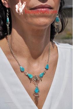 Parure bijoux Ticka pierre turquoise