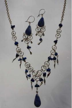 Parure bijoux Qosqo en pierre lapis-lazuli