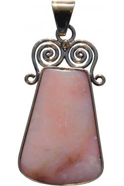 Pendentif en pierre quartz rose