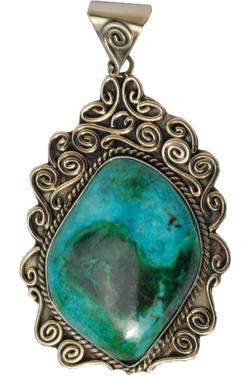 Pendentif en turquoise ovale