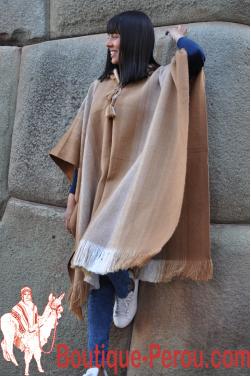 Poncho des Andes grand taille couleur vigogne