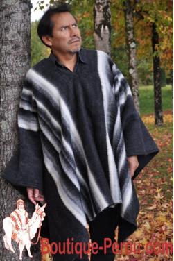 Poncho alpaga gris anthracite