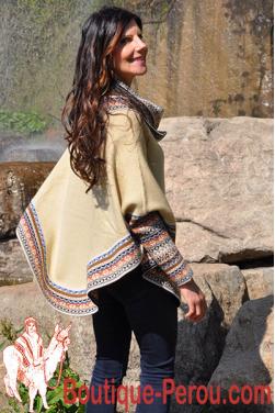 Poncho femme couleurs d'automne.