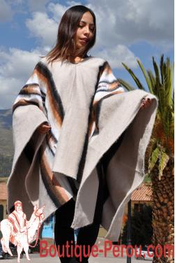 Poncho alpaga beige