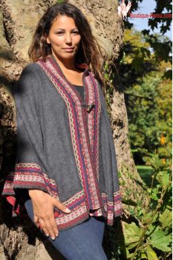 Poncho court gris anthracite