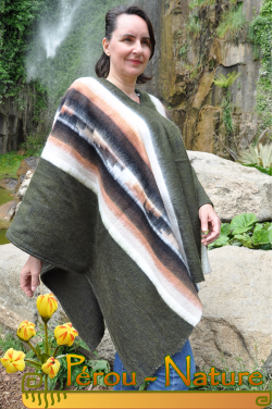 Poncho femme en laine d'alpaga