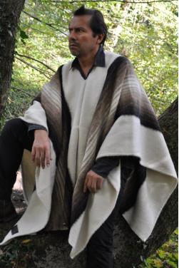 Poncho alpaga blanc Apu Ausangate.