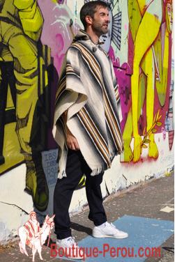 Poncho  Chaman blanc