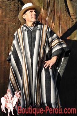 Poncho péruvien homme en laine