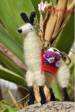 Porte clefs lama blanc