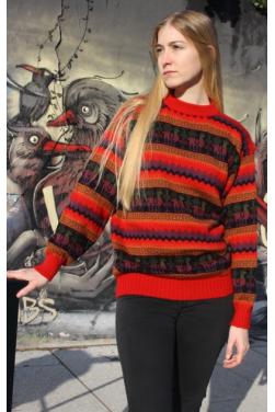 Pull-over femme rouge indien