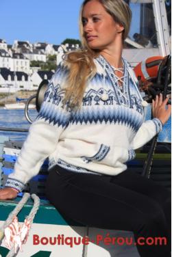 Pull femme en fibre d'alpaga