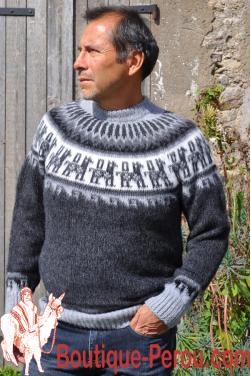 Pull camionneur homme laine alpaga