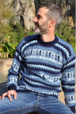 Pull-over jacquard celeste "el gringo"