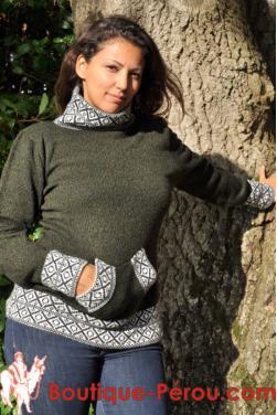 Pull-over vert style élégant et intemporel