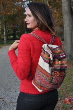 Sac a dos en cuir chacana