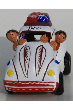 Taxi en terre cuite blanc