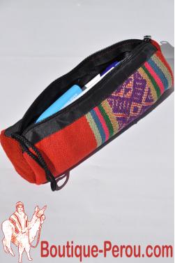 Trousse a crayons rouge indien