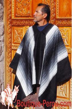 Poncho péruvien noir des Andes