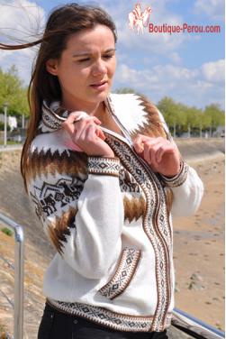 Veste pour femme en laine d'alpaga 