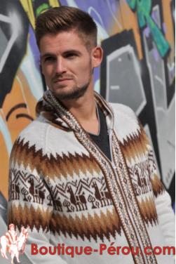 Veste  peruvienne en laine d'alpaga