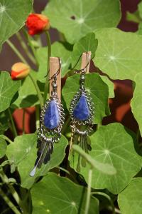Boucles d'oreilles en pierre lapis lazuli