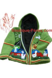 Veste enfant fait à la main double polaire 