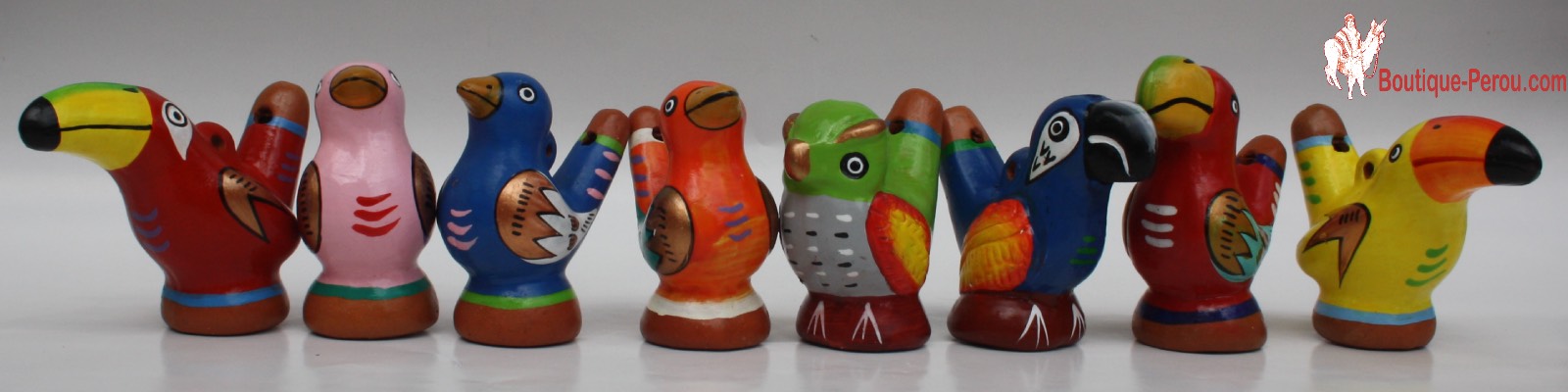 Lot de sifflets oiseaux céramique fait main boutique perou